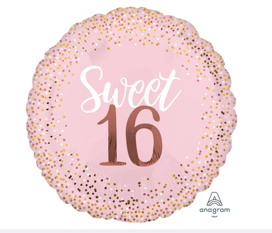 28" Jumbo Sixteen Blush Mylar Balloon