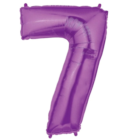 Purple Number 7 Mylar Balloon 34"