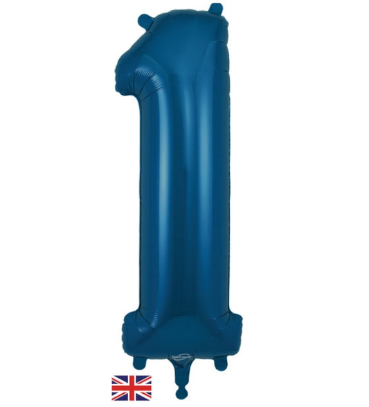 Navy Blue Number 1 Mylar Balloon 34"