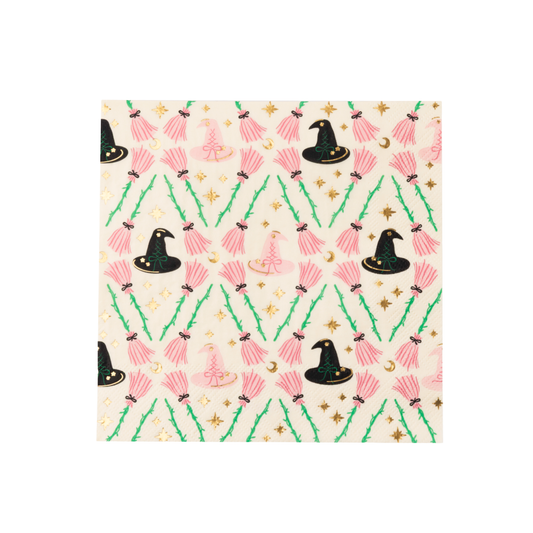 WITCH HAT & BROOM LARGE NAPKINS
