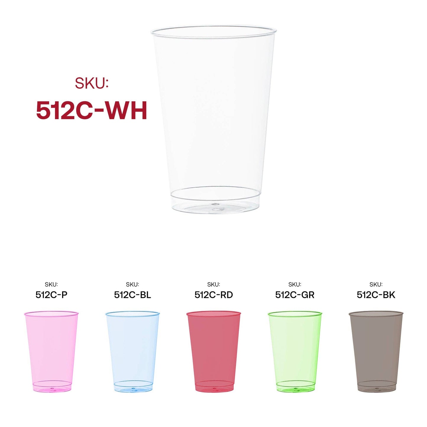 12 oz. Clear White Disposable Plastic Party Cups