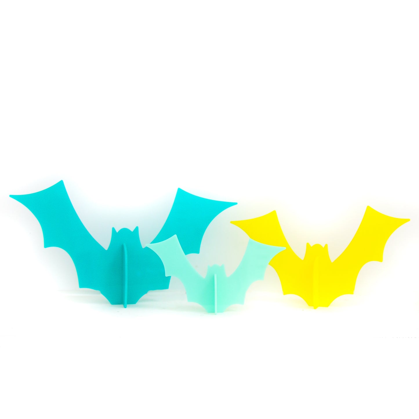 Blue Set Opaque Acrylic Bat Decorations