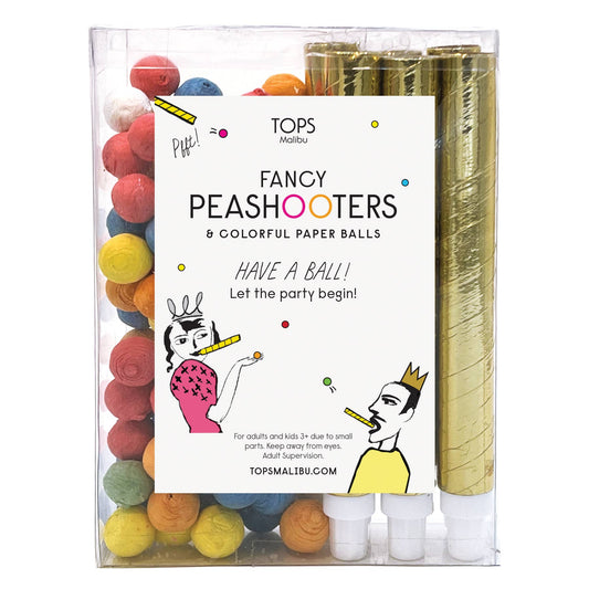 Fancy Pea Shooters w/Colored Paper Balls - Set of 6 Shooters