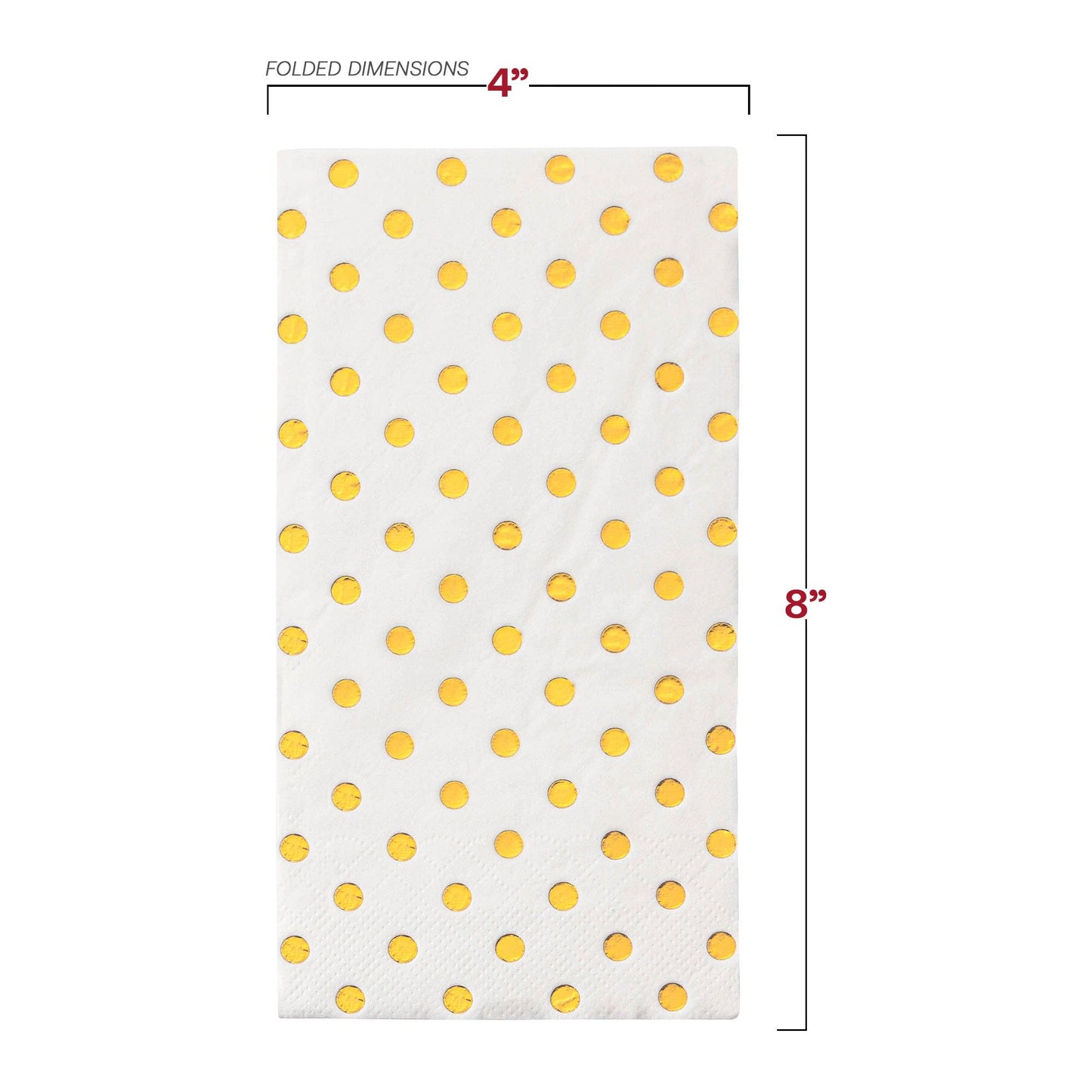 White with Gold Dots Paper Dinner Napkins - 50 pcs
