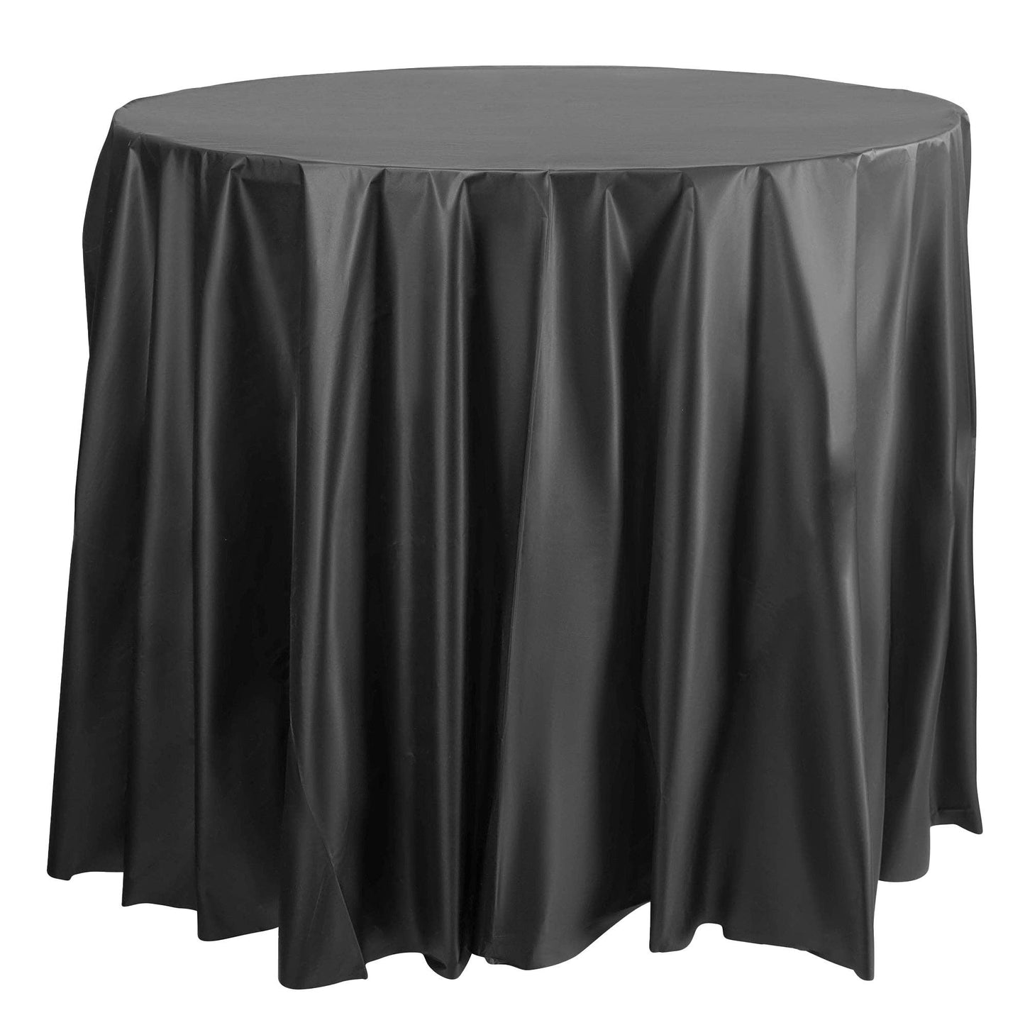 84" Black Round Disposable Tablecloth - 1 pc