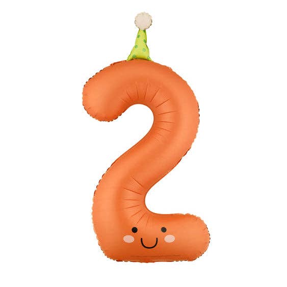 Foil balloon Number ''2'' Orange 34 in.