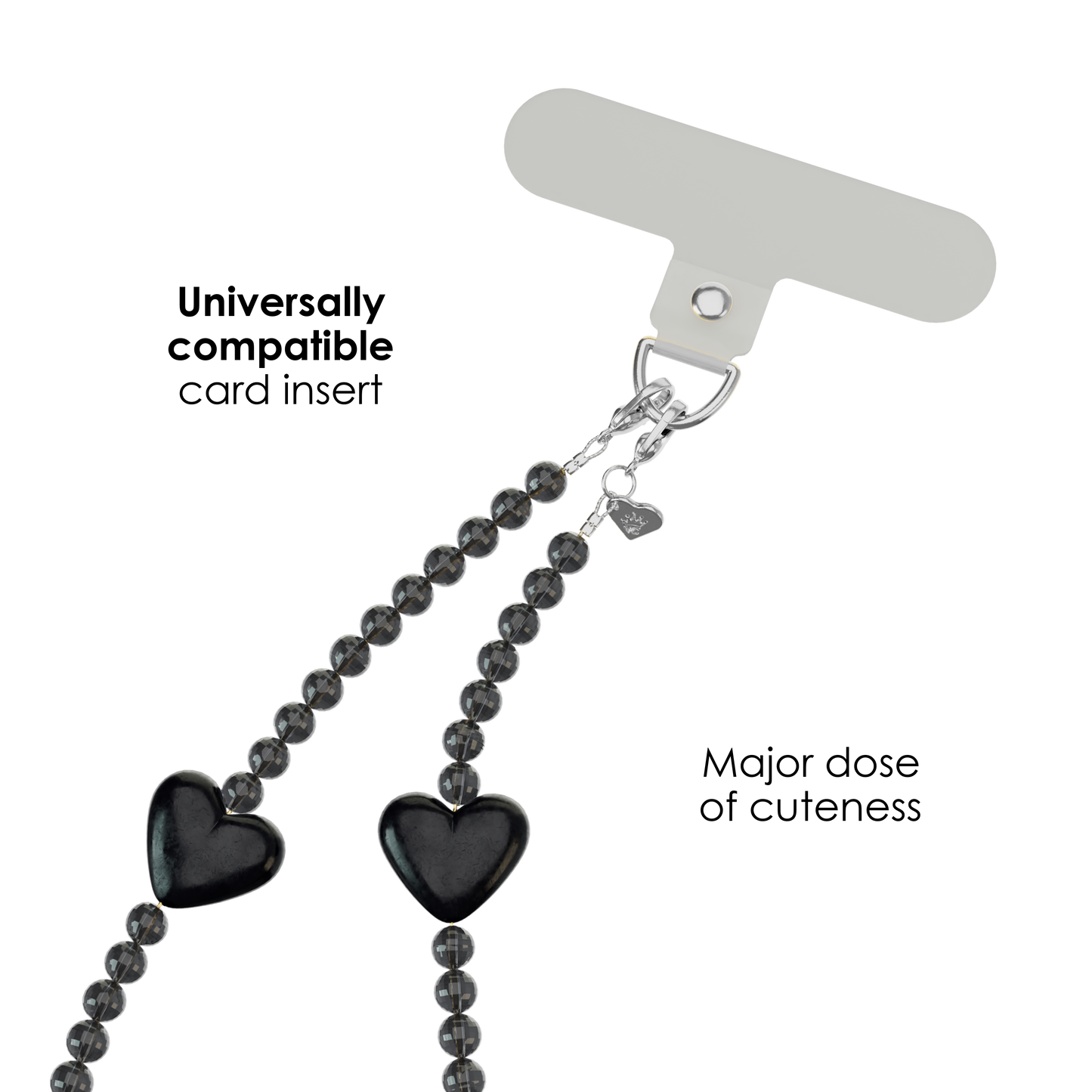 VELVET CAVIAR - Phone Charm Wristlet - Black Heart