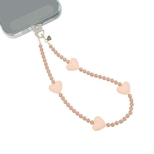VELVET CAVIAR - Phone Charm Wristlet - Nude Heart