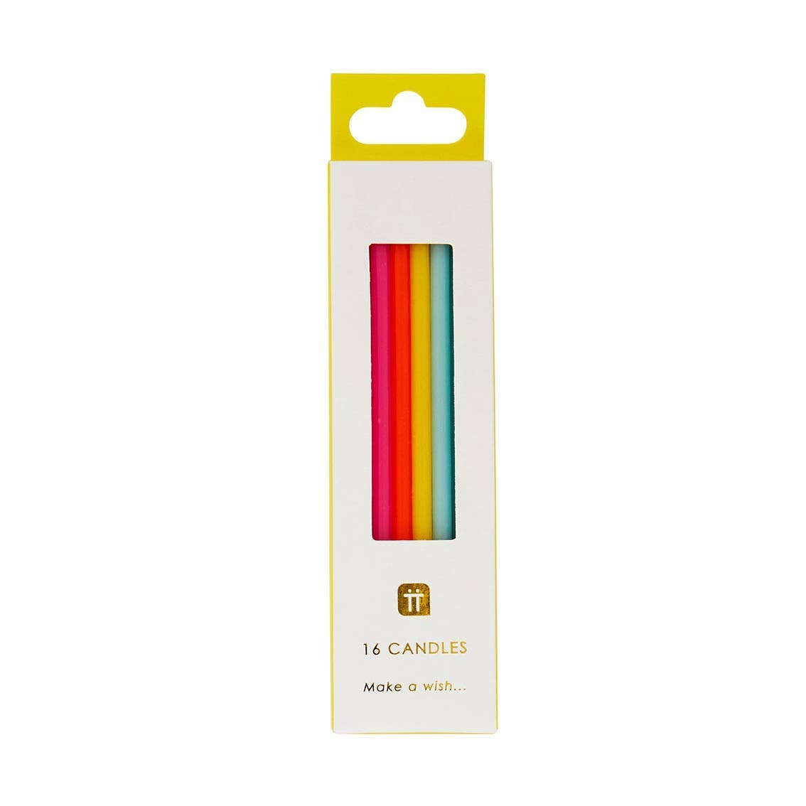 Tall Rainbow Birthday Candles - 16 Pack SALE