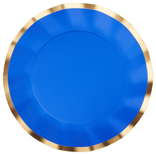 Paper Wavy Dinner Plate Everyday Blue/8ct