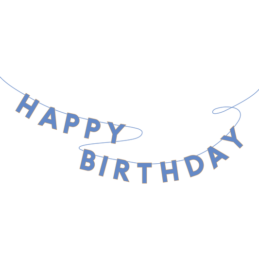 Bonjour Fête - PALISADES BLUE HAPPY BIRTHDAY BANNER