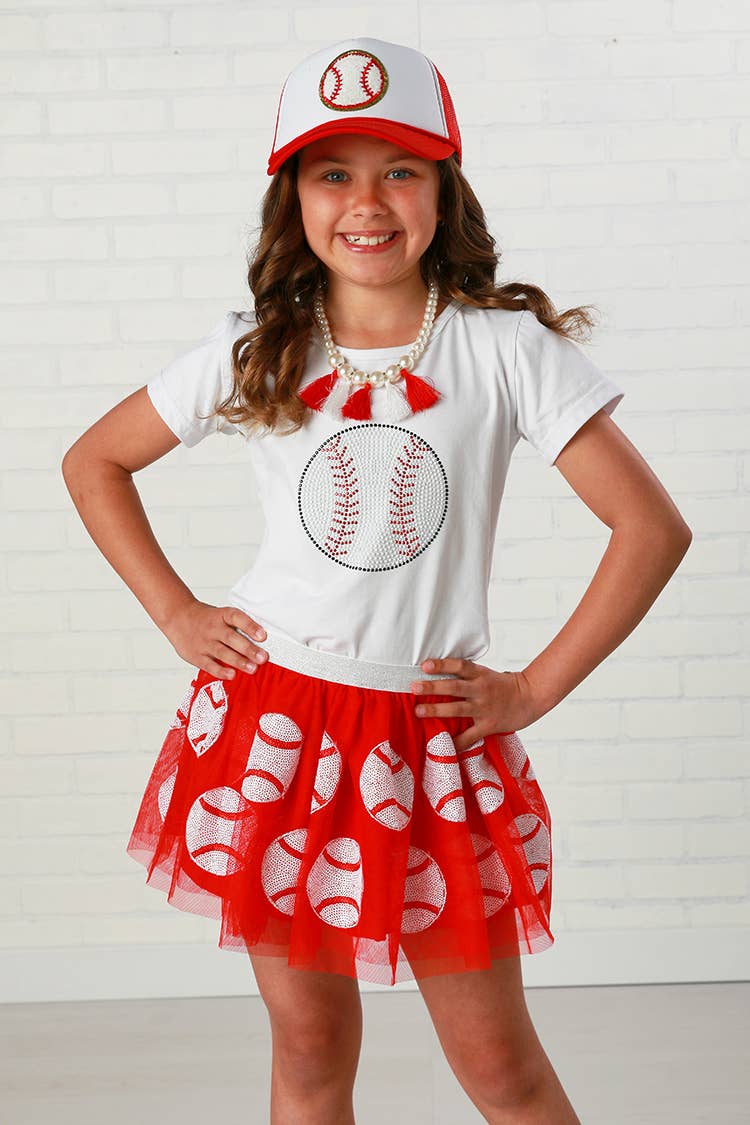 Sequin Baseball Tutu : 1-2 year