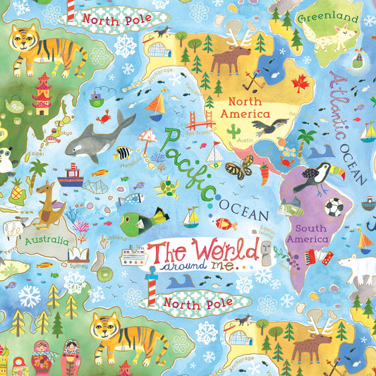 World Map Wrapping Paper