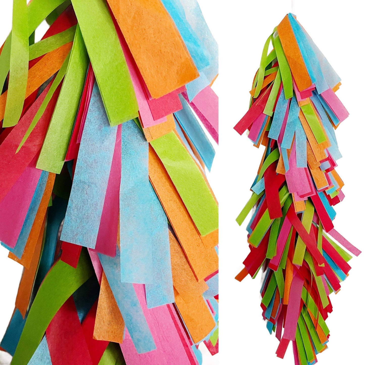 Fringed Tissue Balloon Tassel (Multicolored): Fiesta