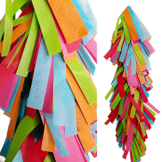 Fringed Tissue Balloon Tassel (Multicolored): Fiesta