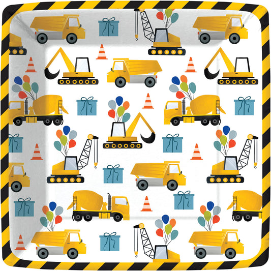 Construction Celebration Paper Dinner Plate