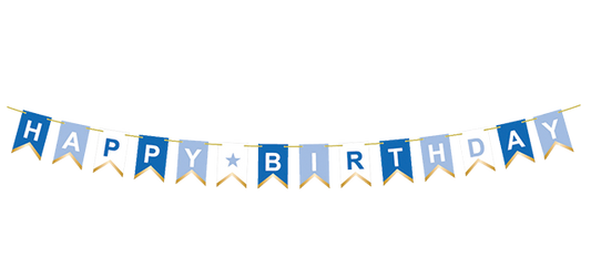 Blue Happy Birthday Banner