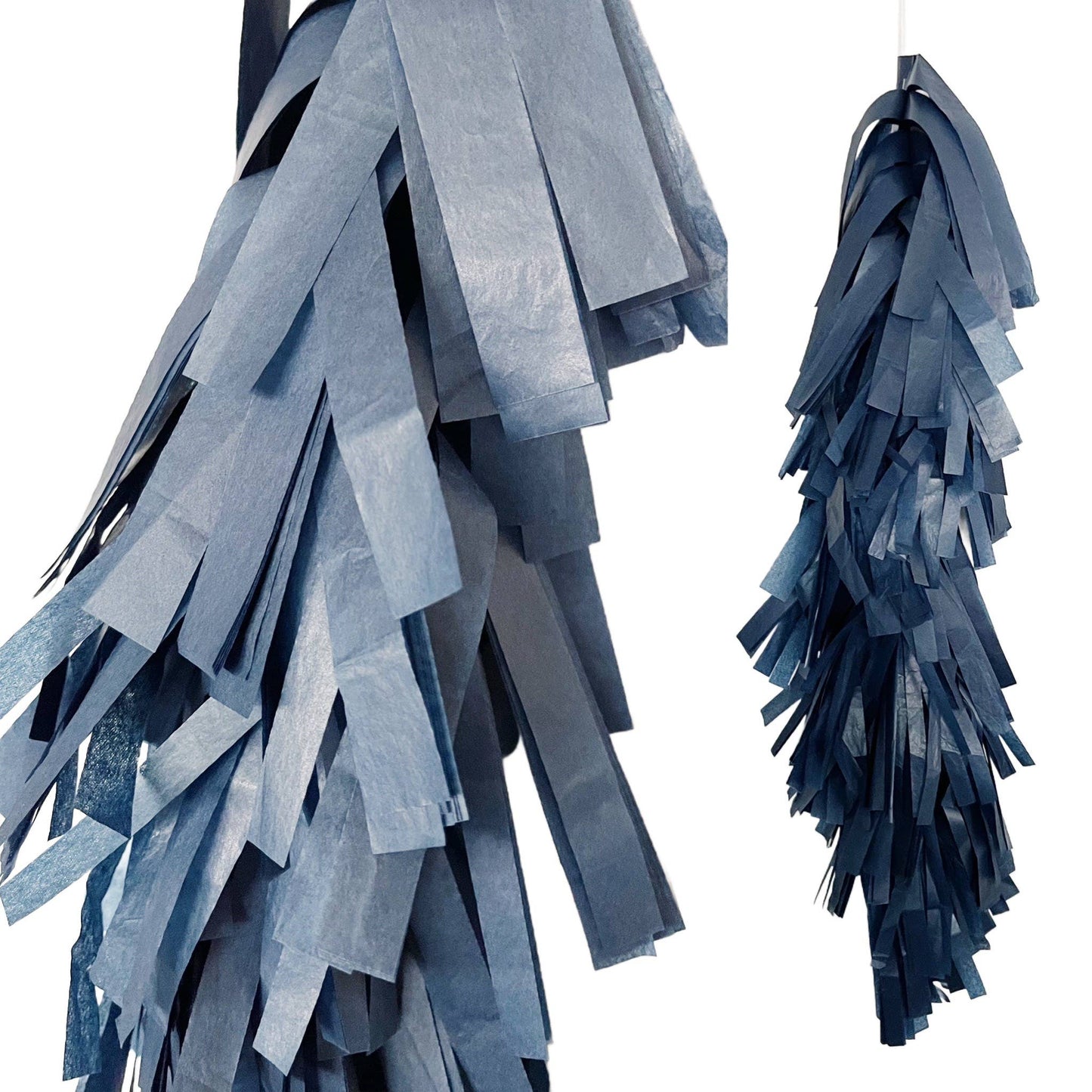 Fringed Tissue Balloon Tassel ( Solid Colors): Navy Blue