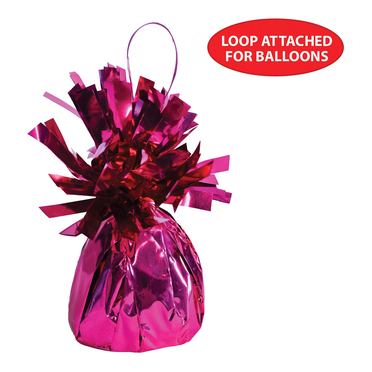 Beistle - Metallic Wrapped Balloon Weight, Cerise, 6 oz
