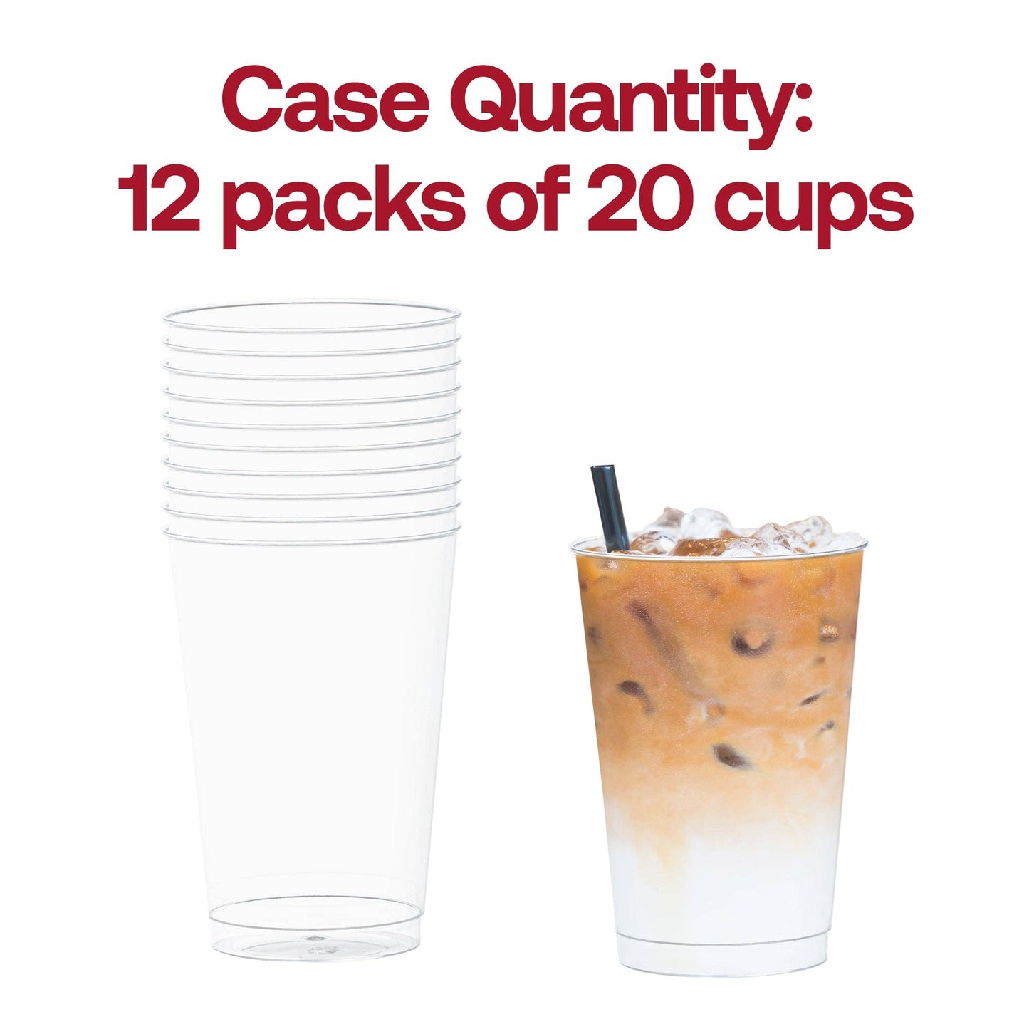 12 oz. Clear White Disposable Plastic Party Cups