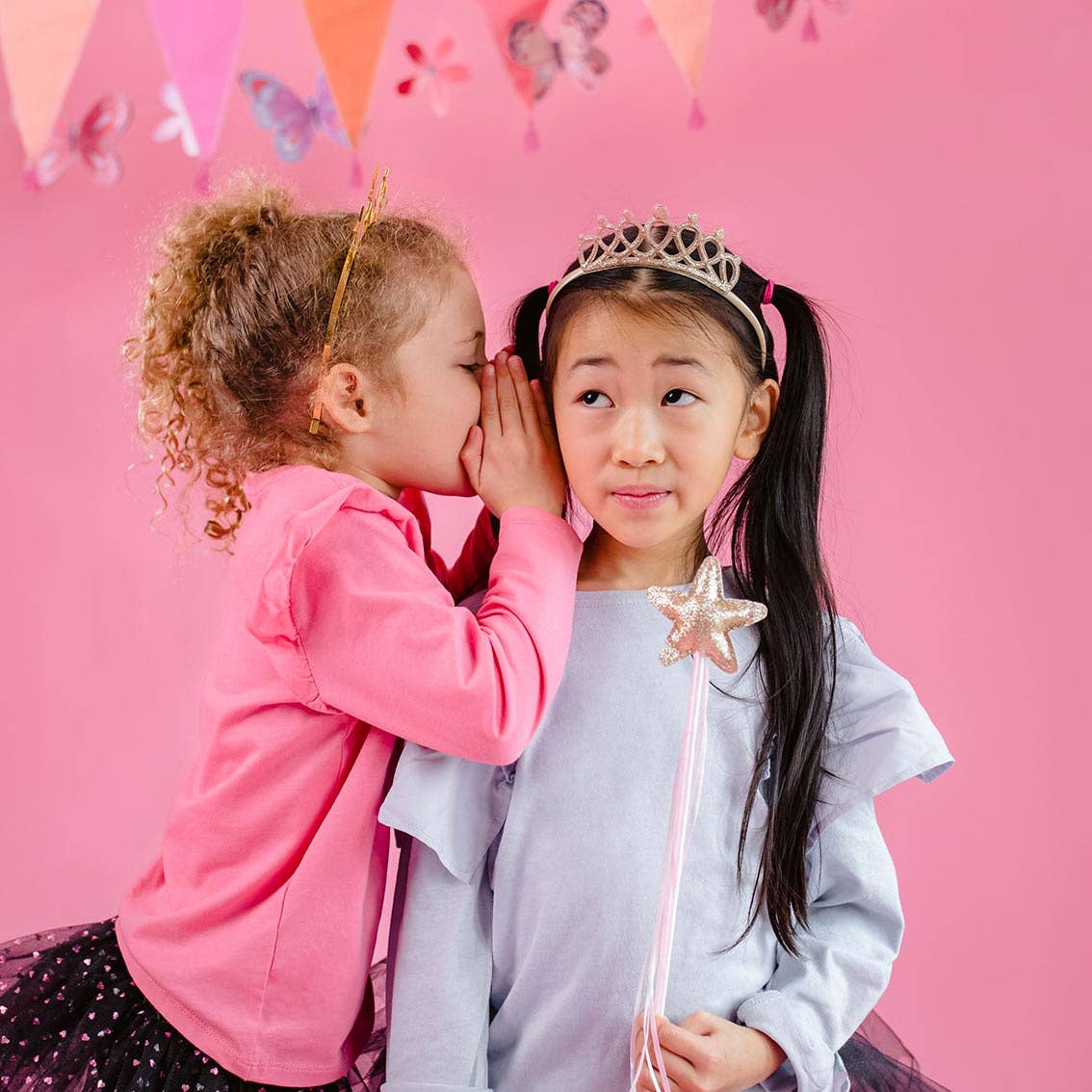 Pink and Gold Wand & Tiara Set - Kid's Dress Up Accessory