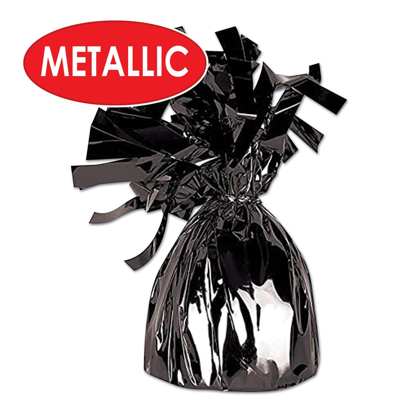 Metallic Wrapped Balloon Weight - Black, 6 oz