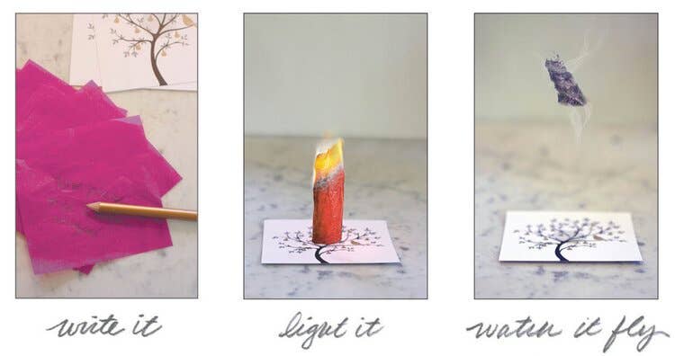 FLYING WISH PAPER ® - DANDELION PRAYER / Mini / 15 Ritual WISH PAPER™ +Accessories