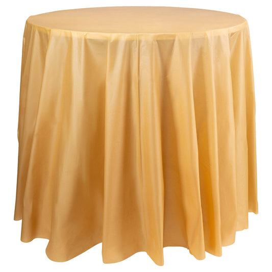84" Gold Round Disposable Tablecloth - 1 pc