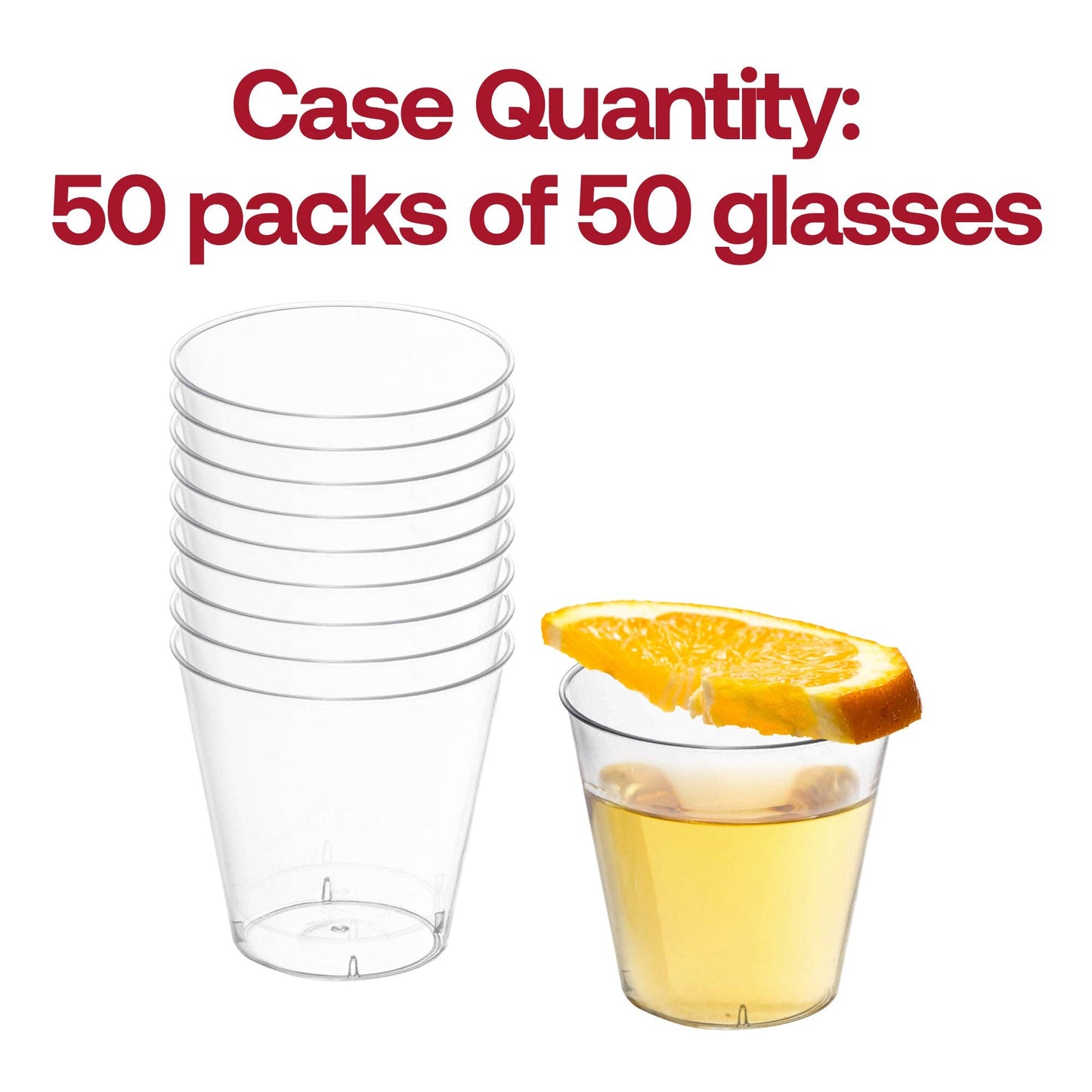 1 oz. Clear Plastic Shot Glasses - 50 pcs