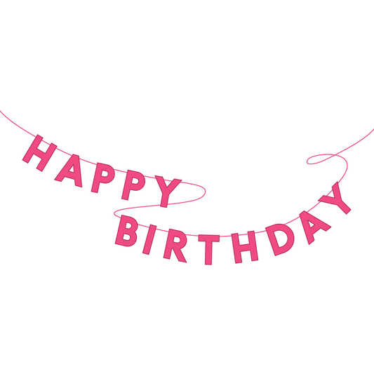 Haute Pink Happy Birthday Banner (10 ft)