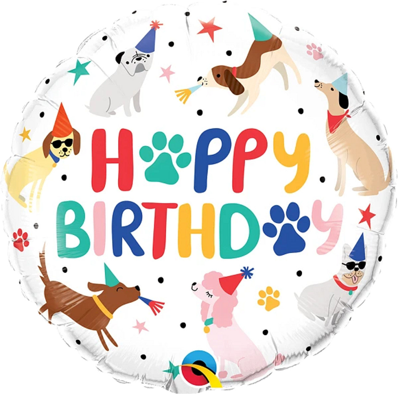 Happy Birthday Party Puppies mylar balloon 18"
