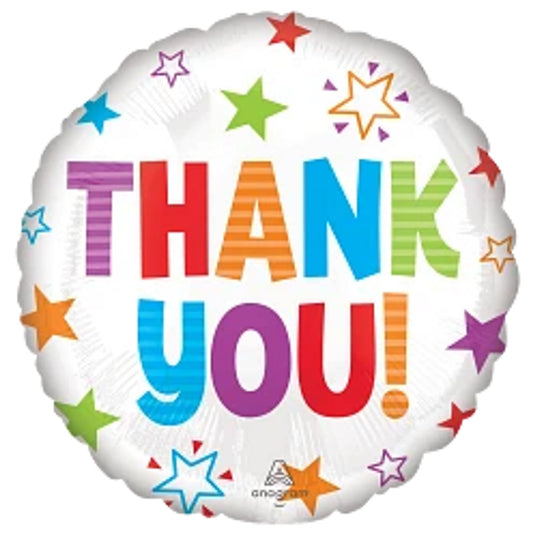 Thank You Colorful Stars 18" mylar balloon