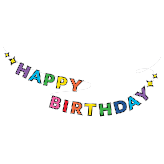 Bonjour Fête - Rainbow Happy Birthday Banner (10 ft)