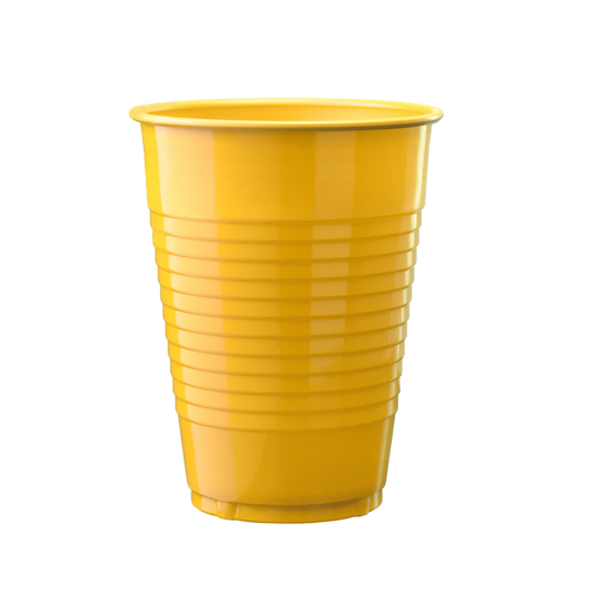 12 Oz. Yellow Plastic Cups - 50 Ct.: Yellow / 12 oz.