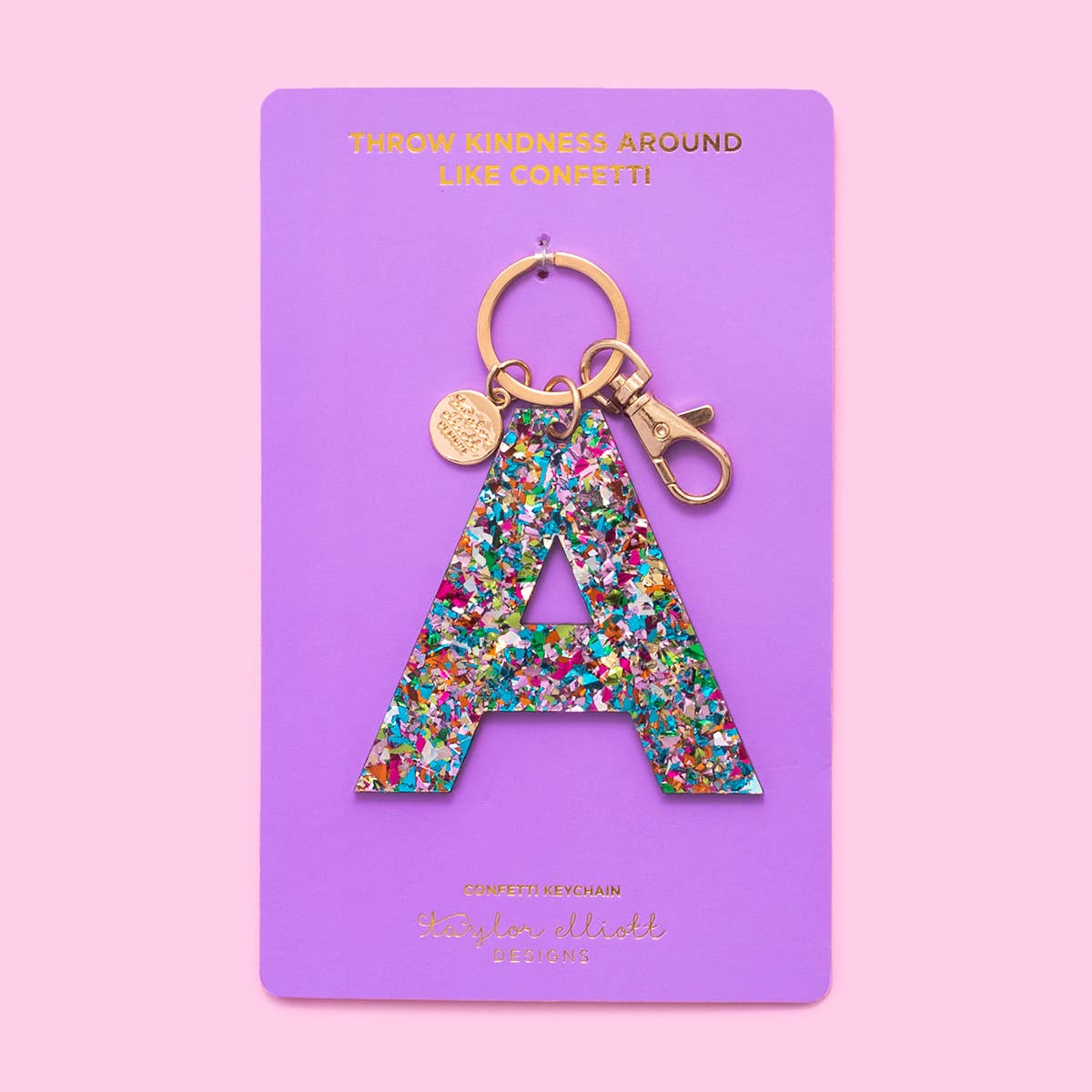 Taylor Elliott Designs - Keychain Colorful Confetti - Letter A