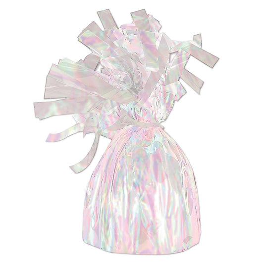 Metallic Wrapped Balloon Weight - iridescent, 6 oz