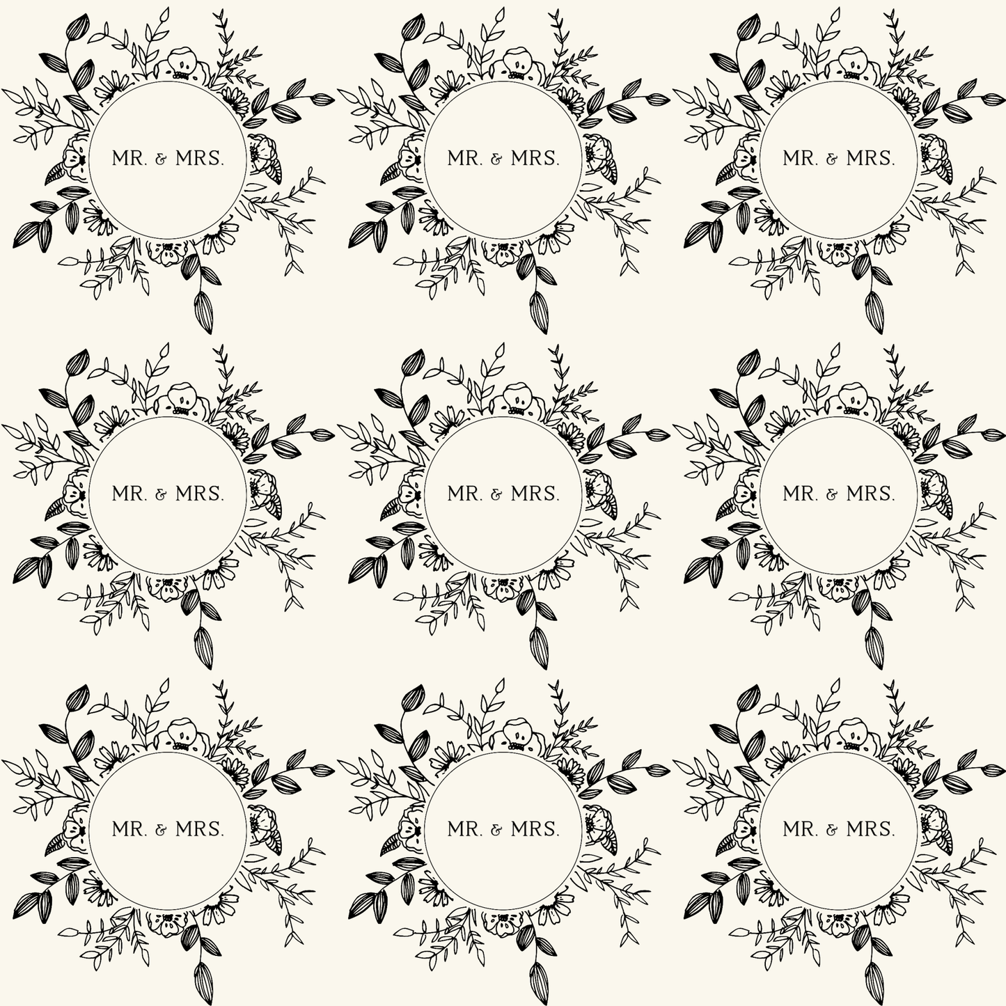 Mr. & Mrs. Black and White Wrapping Papers: Glossy / 30" x 36"