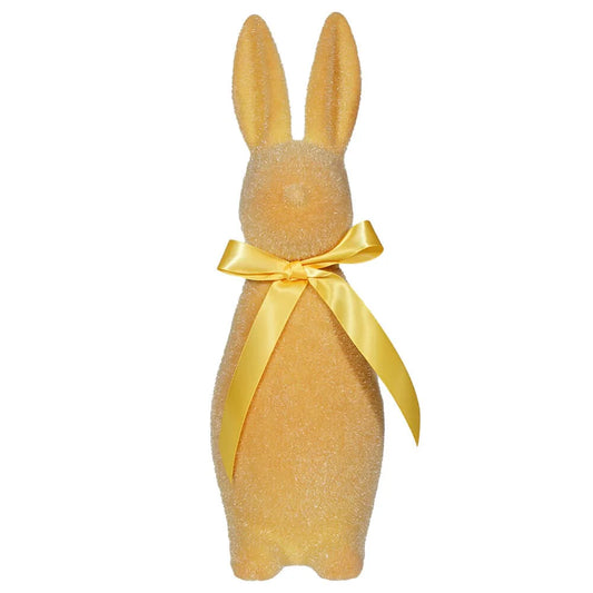 One Hundred 80 Degrees Medium Flocked Bunny 16" - Yellow Color