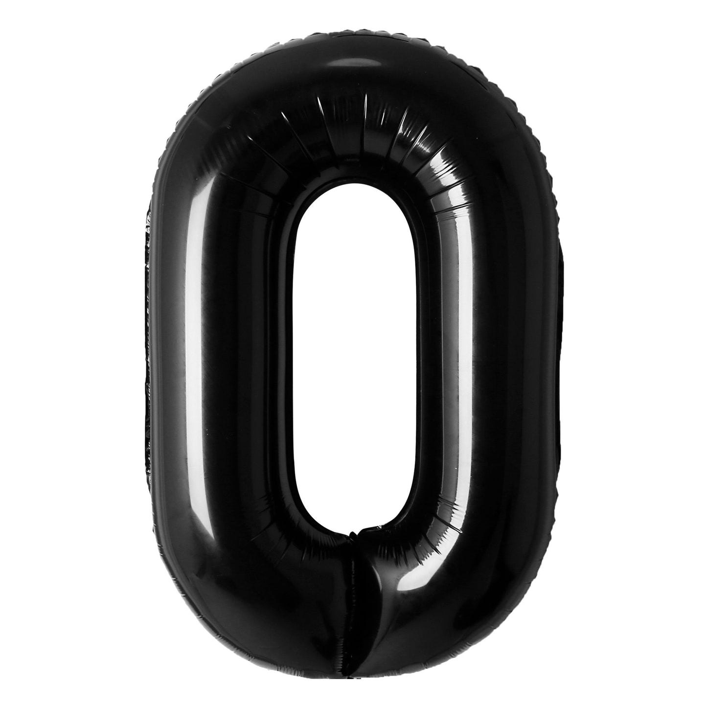 34" Black Number 0 Mylar Balloon