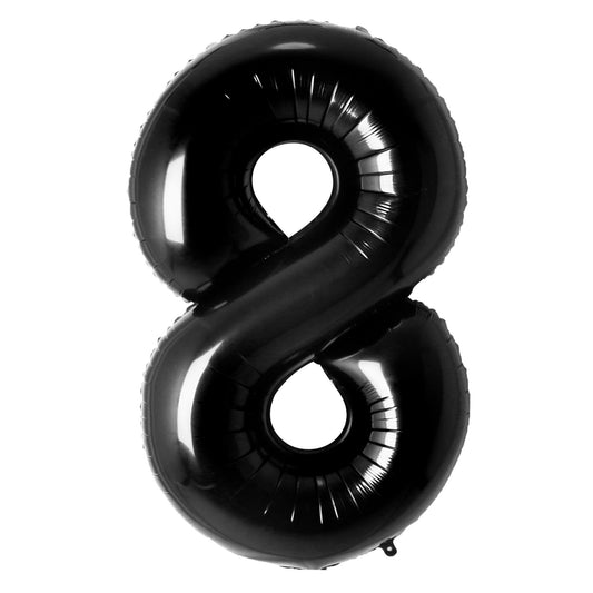 34" Black Number 8 Mylar Balloon