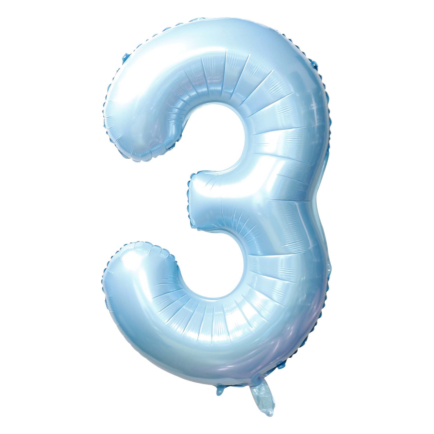 34" Baby Blue Number 3 Mylar Balloon