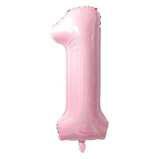 34" Baby Pink Number 1 Mylar Balloon