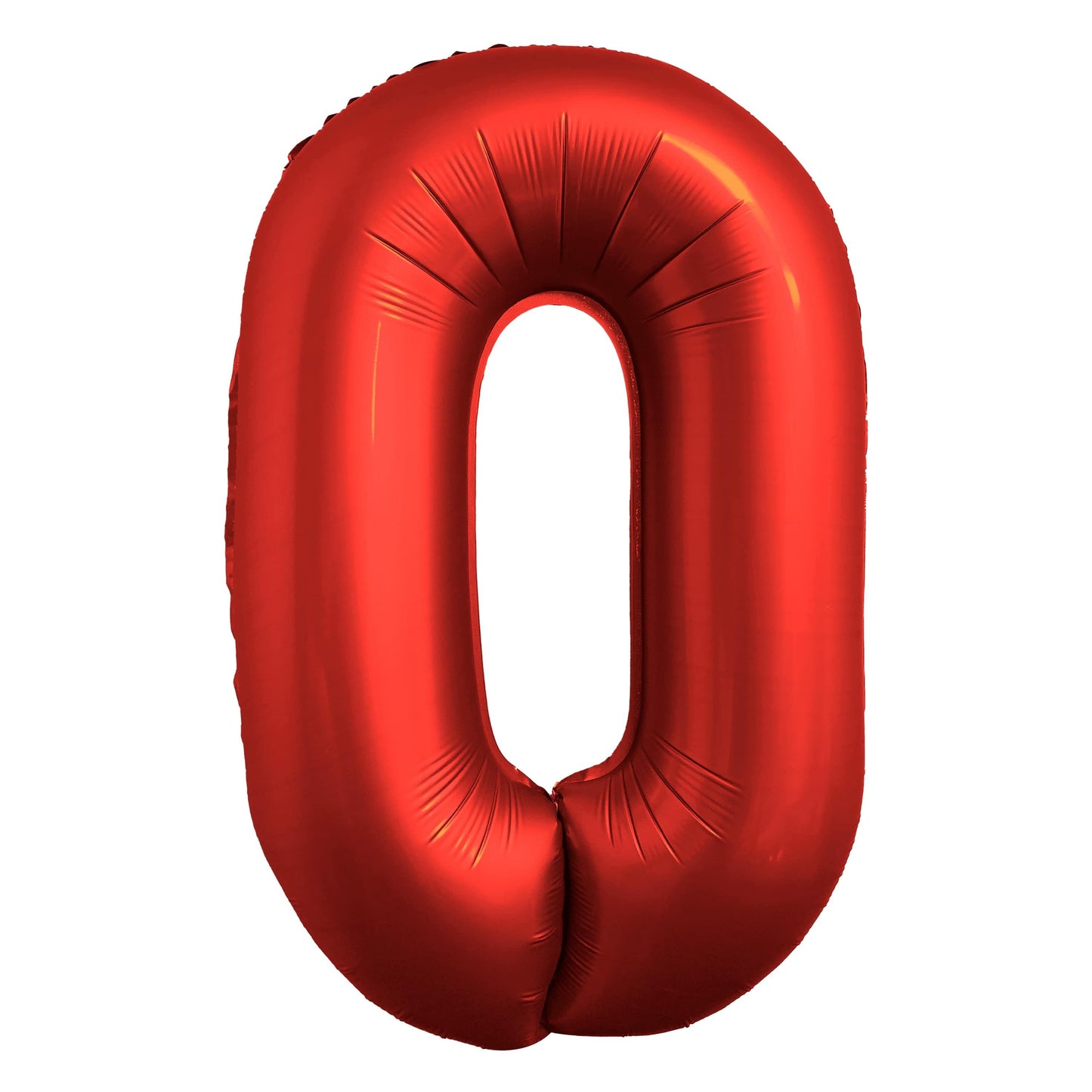 34" Chrome Red Number 0 Mylar Balloon