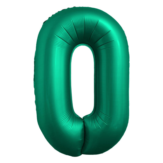 34" Chrome Green Number 0 Mylar Balloon