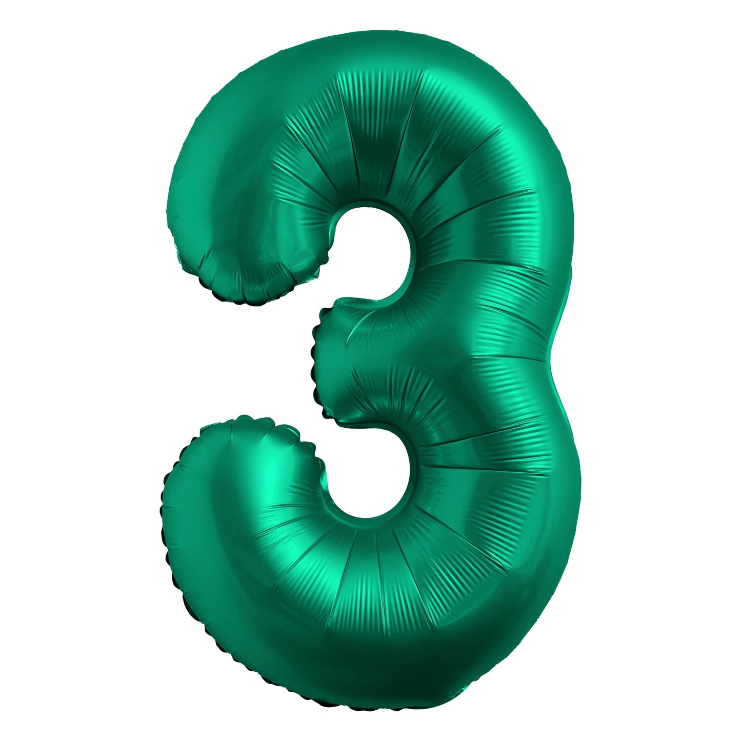 34" Chrome Green Number 3 Mylar Balloon