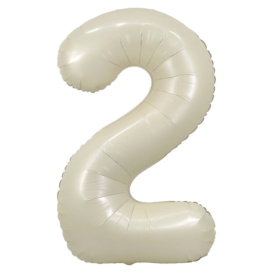 34" Cream Number 2 Mylar Balloon