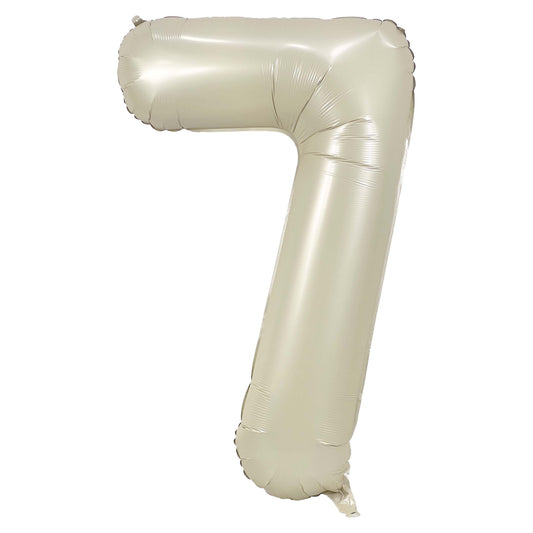 34" Cream Number 7 Mylar Balloon