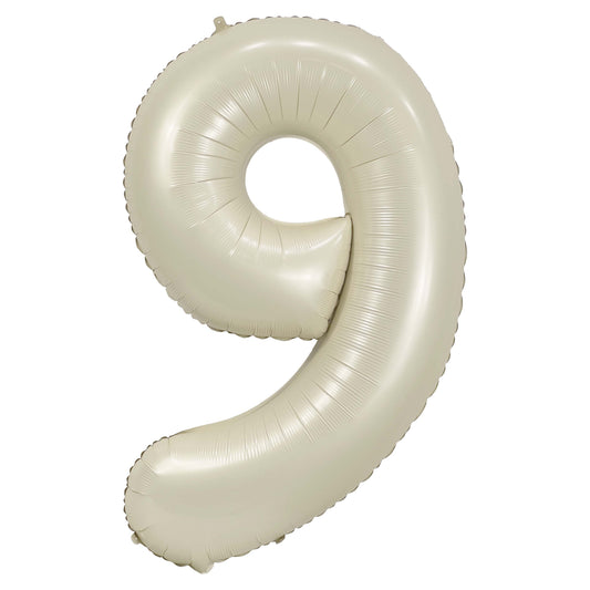 34" Cream Number 9 Mylar Balloon