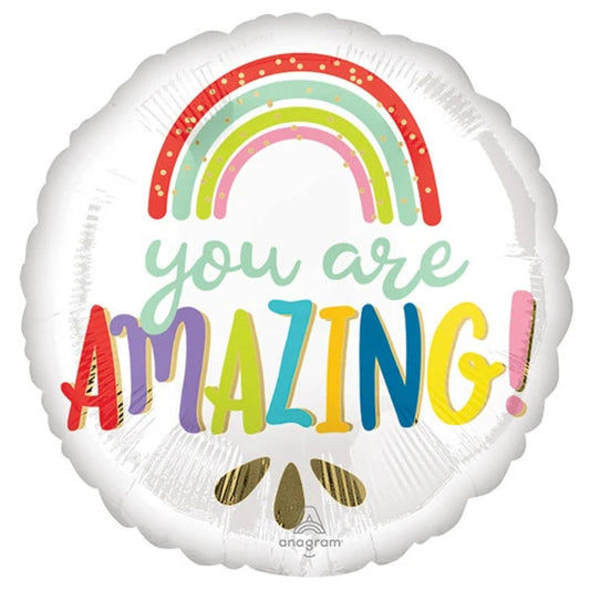 18"A You Are Amazing Rainbow mylar balloon