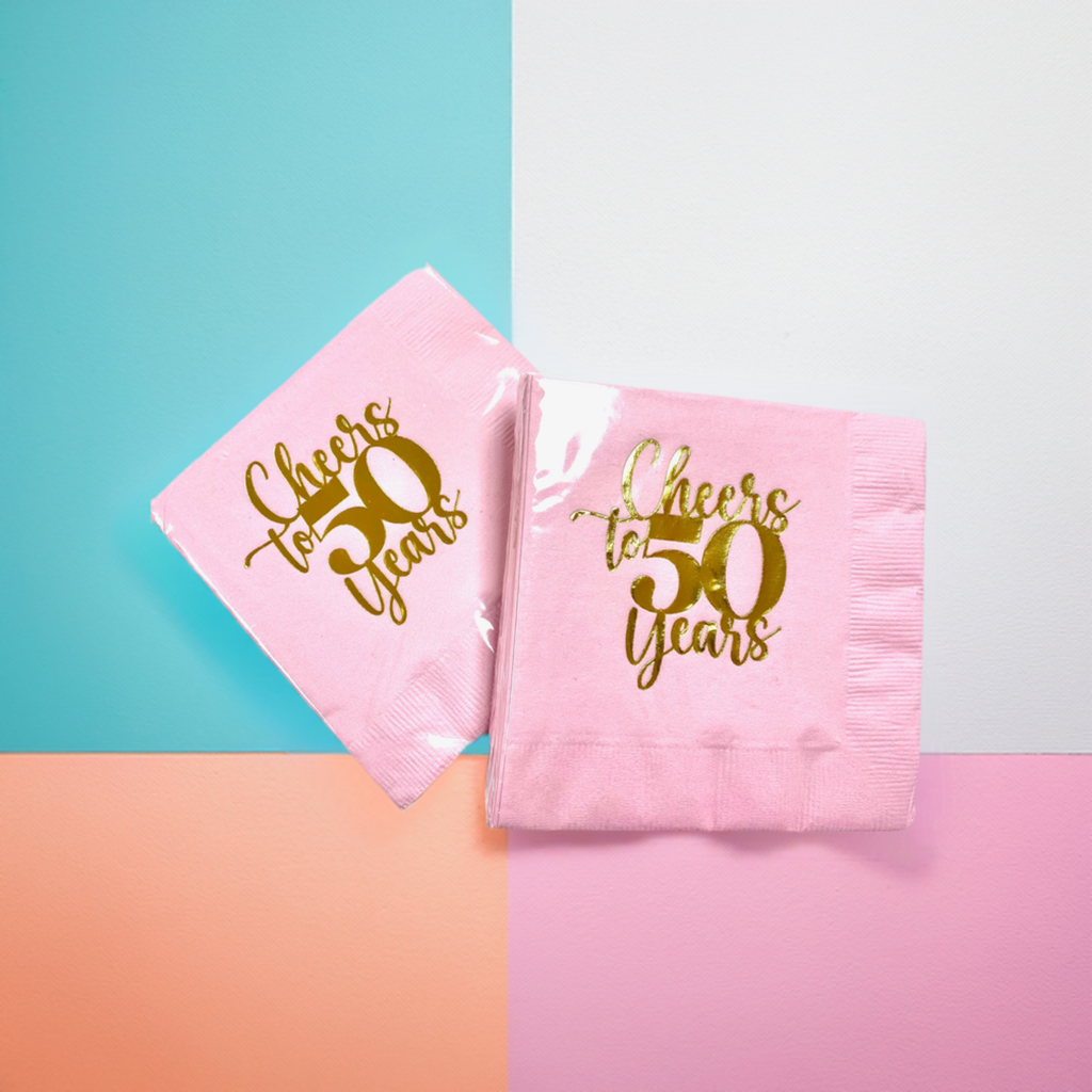 50rth Birthday Napkins - Light Pink